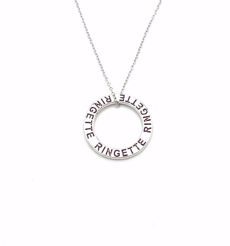 Ringette Kreis Halskette, Silber Schmuck Affirmation Kreis, Zinn Mom Charm, Geschenk Für Player von aJoyfulSurprise