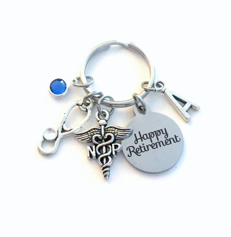 Ruhestand Geschenk Für Nzp Keychain, Krankenschwester Schlüsselanhänger, Mitarbeiter Mit Np Caduceus von aJoyfulSurprise
