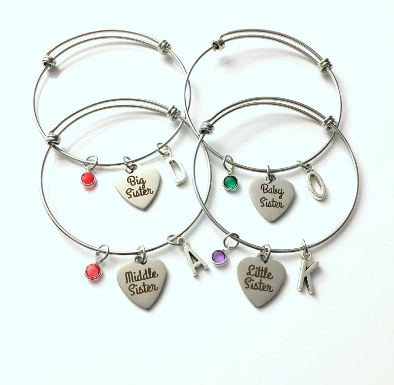 Schwester Armbänder Für 4, 3, 2 Oder 1/Geschenk Kleine, Mittlere, Große Und Kleine Schwestern Edelstahl Passender Schmuck von aJoyfulSurprise