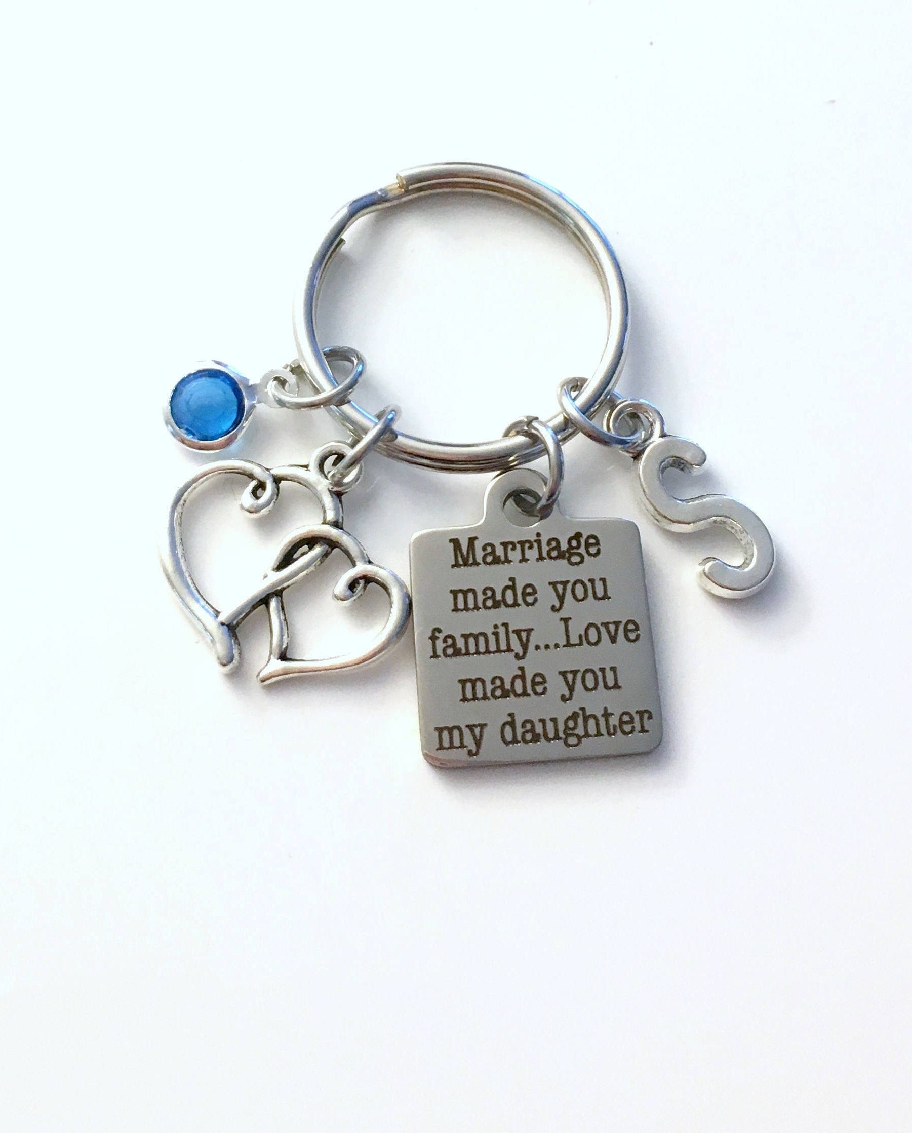 Schwiegertochter Geschenk, Ehe Machte Dich Familie Liebe Meine Tochter Keychain, Geschenk Für Schlüsselanhänger Braut von aJoyfulSurprise