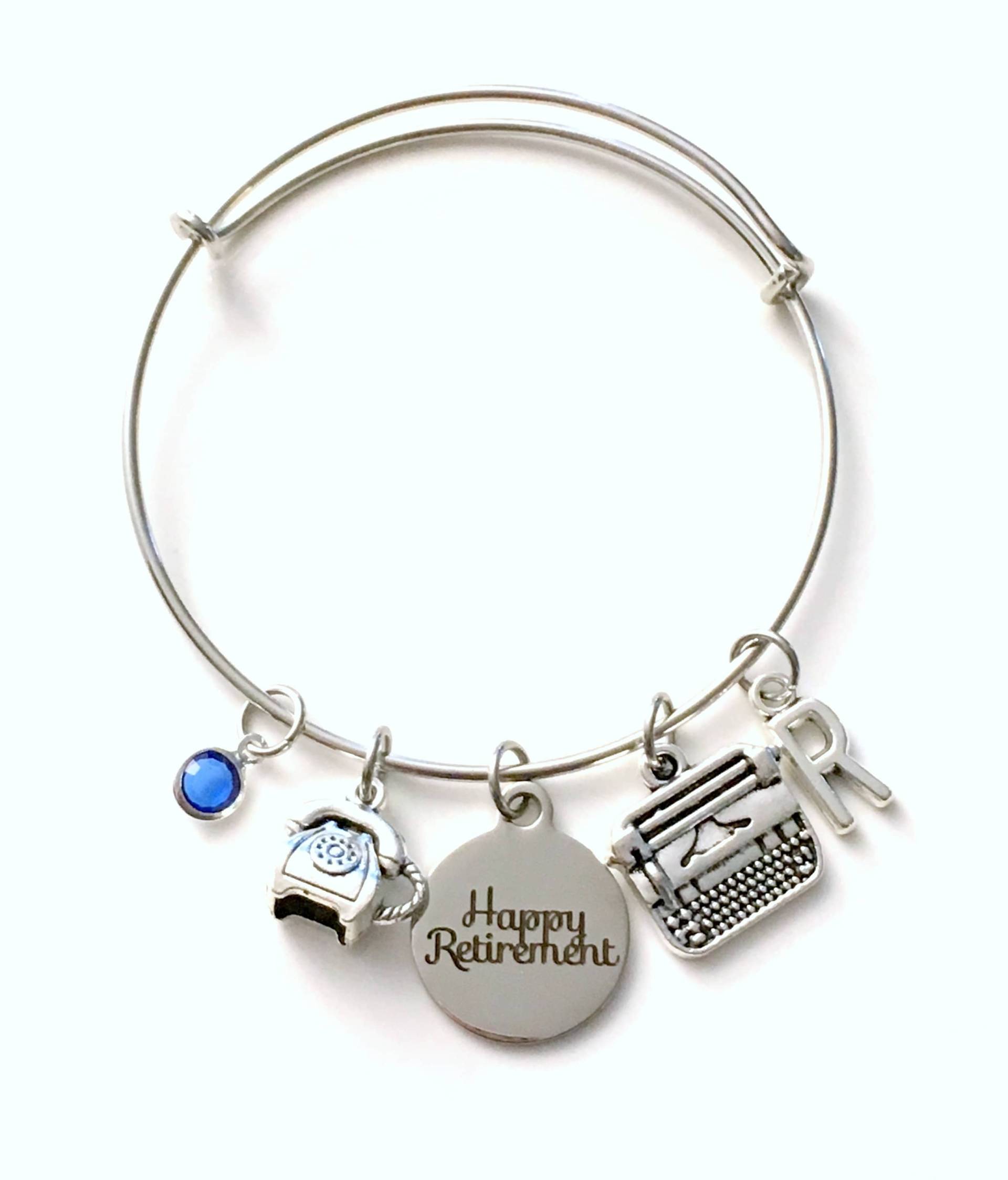 Sekretärin Ruhestand Geschenke, Empfang Schmuck, Dispatcher Telefon, Schreibmaschine, Telefon Charm Armband, Kollegen Geschenk, Für Sie von aJoyfulSurprise
