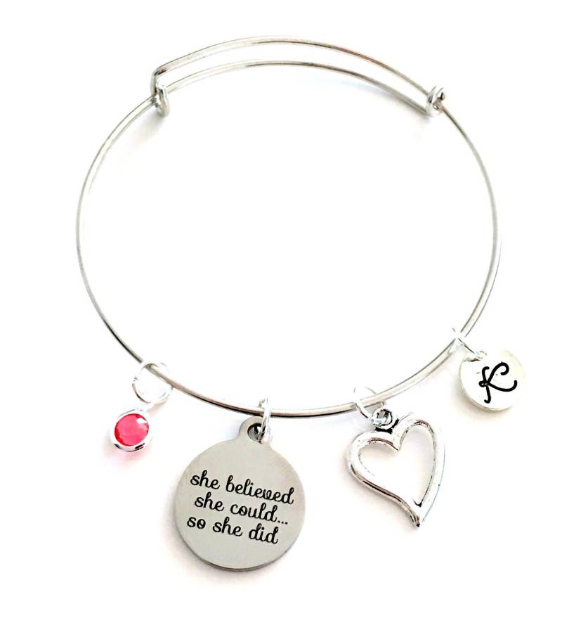 Sie Glaubte, Sie Könne So Tat, Armband, Job-Werbegeschenk, Tochter Oder Enkelin Schmuck, Abschlussgeschenk, Stolze Leistung Sie Glaubte, Sie Könne So Tat, Armband, Job-Werbegeschenk, Tochter Oder Enkelin Schmuck, Abschlussgeschenk, Stolze Leistung von aJoyfulSurprise