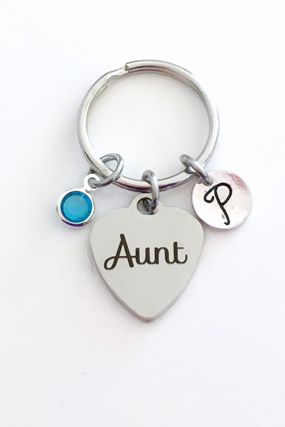 Tante Schlüsselbund, Schlüsselanhänger, Geschenk Für Geschenk, Schlüsselring, Lieblingstante, Spezielle Tante, Neue Birthstone Initiale von aJoyfulSurprise
