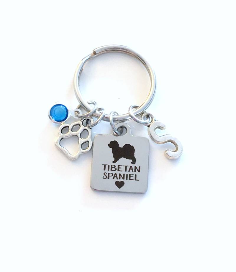 Tibetan Spaniel Schlüsselanhänger, Tibbie Züchter Geschenk Für Hundemama, Hündchen Neuer Welpe Geschenk, Mit Pfotenabdruck Anhänger von aJoyfulSurprise