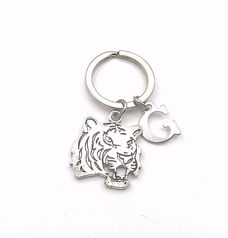 Tiger Schlüsselanhänger/Silber Katze Tier König Des Dschungel Schmuck Charm Geschenk Für Sohn Tochter Löwenkopf von aJoyfulSurprise