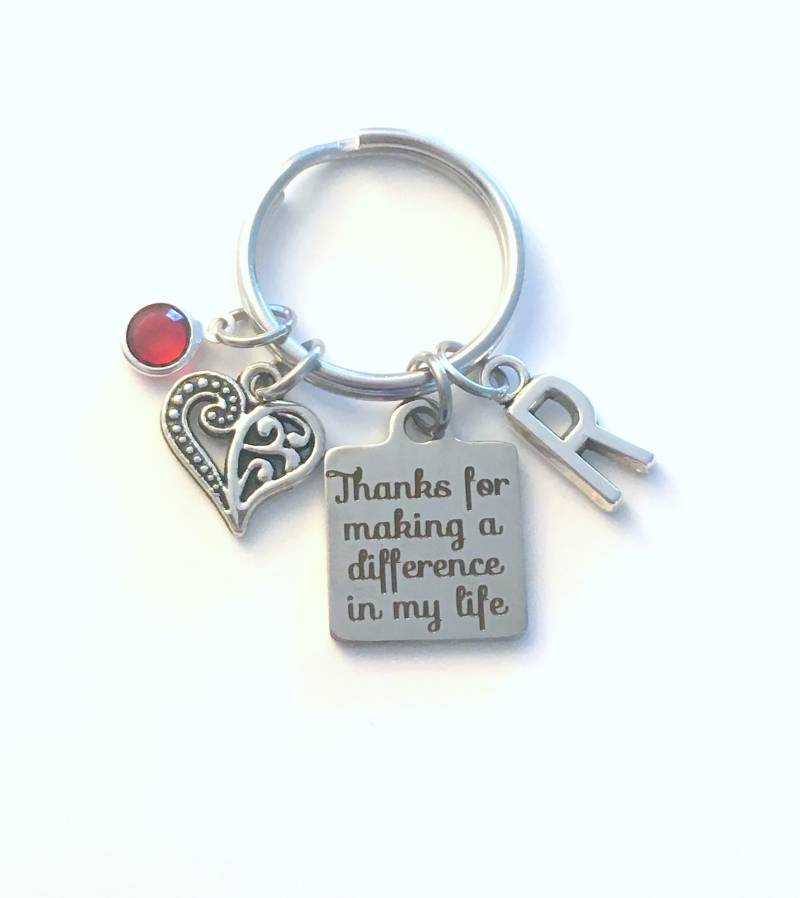 Vielen Dank Für Ihren Unterschied in Meinem Leben Schlüsselbund, Geschenk Lehrer Schlüsselanhänger, Stiefmutter Oder Mentor Geschenk von aJoyfulSurprise