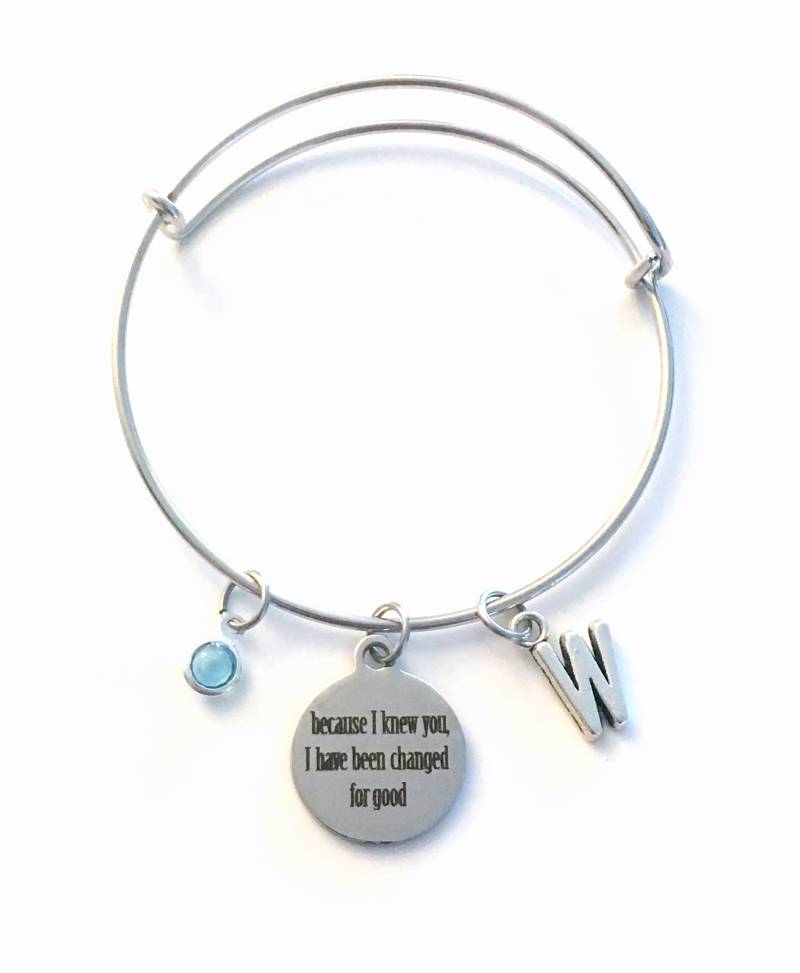 Weil Ich Sie Kannte, Habe Für Gute Armband, Geschenk Theater Nerd Charm Schmuck, Silber Armreif, Musical Broadway Geändert Worden von aJoyfulSurprise