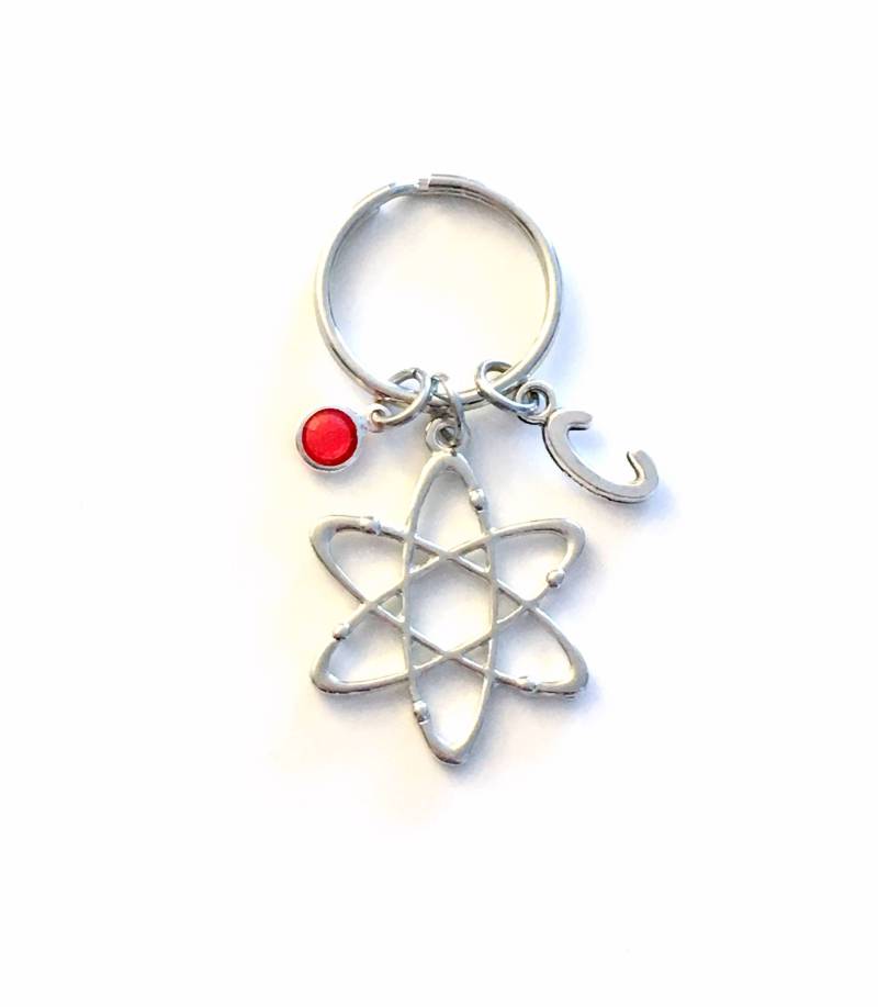 Wissenschaft Geschenk, Atom Schlüsselanhänger, Wissenschaftler Nukleus Charme, Geschenk Für Nuklear Physiker, Molekulare Physik Studenten von aJoyfulSurprise