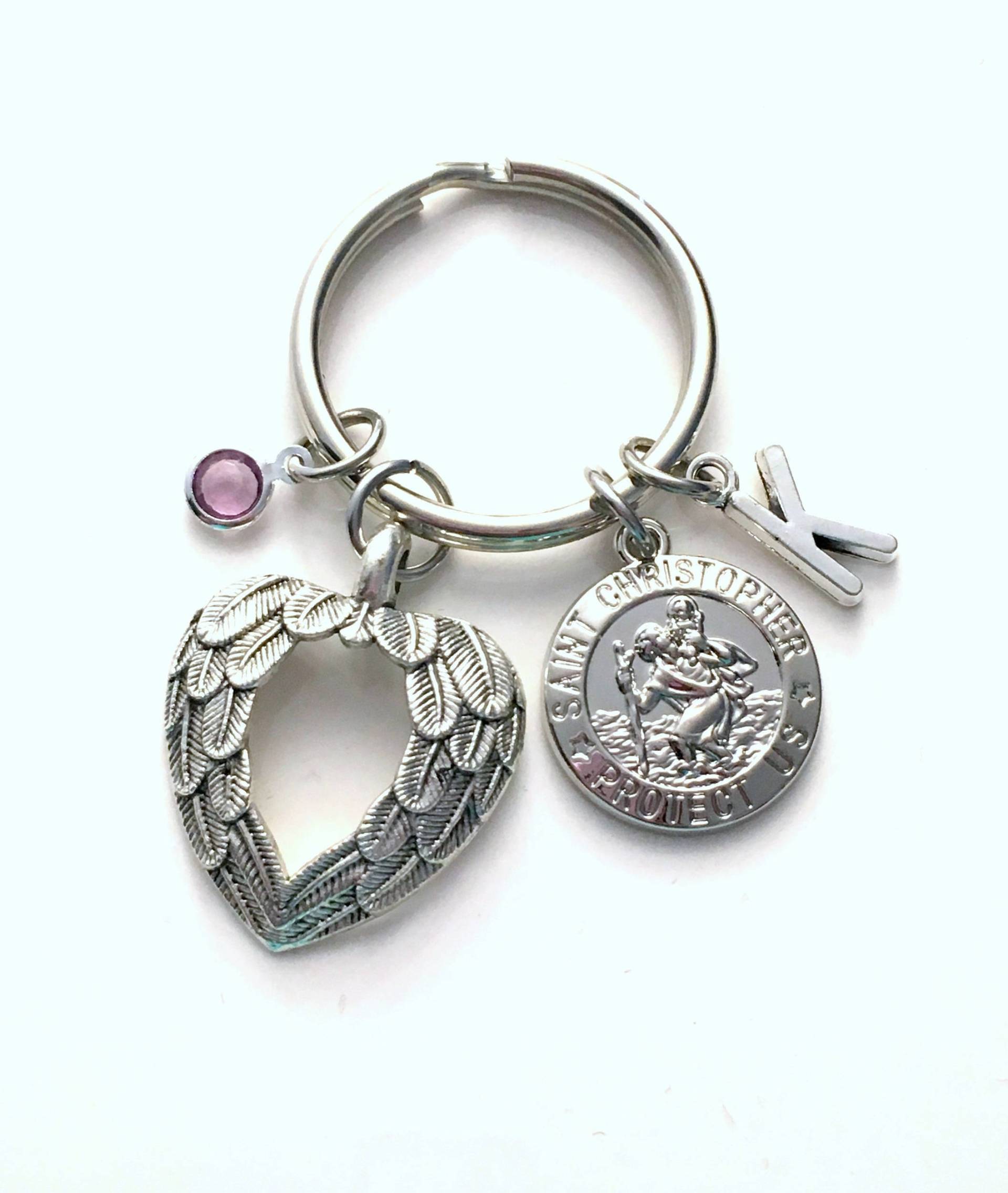 st Christopher Schlüsselbund, Heiliger Des Schutzes Geschenk, Sicheres Reise-Schlüsselring Vorhanden, Neuer Fahrer Schlüsselanhänger, Patron von aJoyfulSurprise