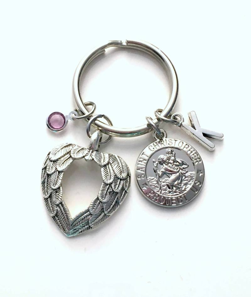 st Christopher Schlüsselbund, Heiliger Des Schutzes Geschenk, Sicheres Reise-Schlüsselring Vorhanden, Neuer Fahrer Schlüsselanhänger, Patron von aJoyfulSurprise