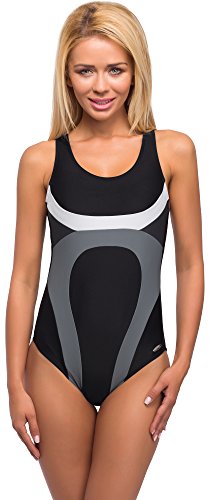 aQuarilla Damen Badeanzug Marbella (Schwarz/Grau, 36) von aQuarilla