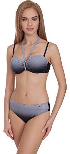 aQuarilla Damen Bikini Set 71H191 (Schwarz/Grau, 36) von aQuarilla