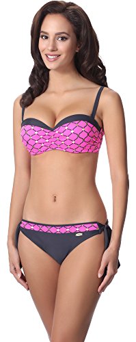 aQuarilla Damen Bikini Set AQ120(Graphit/Rosa, 36) von aQuarilla