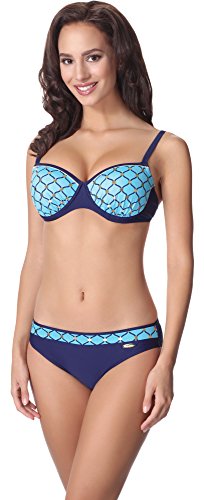 aQuarilla Damen Bikini Set AQ121(Marineblau/Blau, 40) von aQuarilla