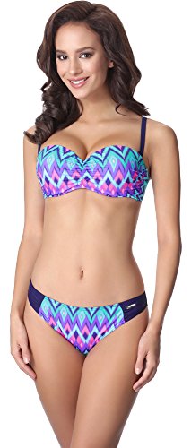 aQuarilla Damen Bikini Set AQ127(Marineblau/Mehrfarbig, 36) von aQuarilla