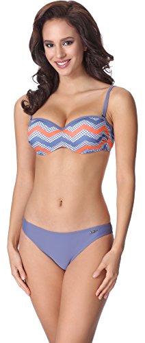 aQuarilla Damen Bikini Set AQ131(Graublau/Lachs, 42) von aQuarilla