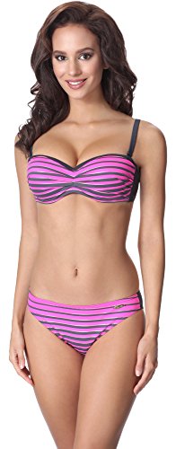 aQuarilla Damen Bikini Set AQ135(Graphit/Rosa, 40) von aQuarilla