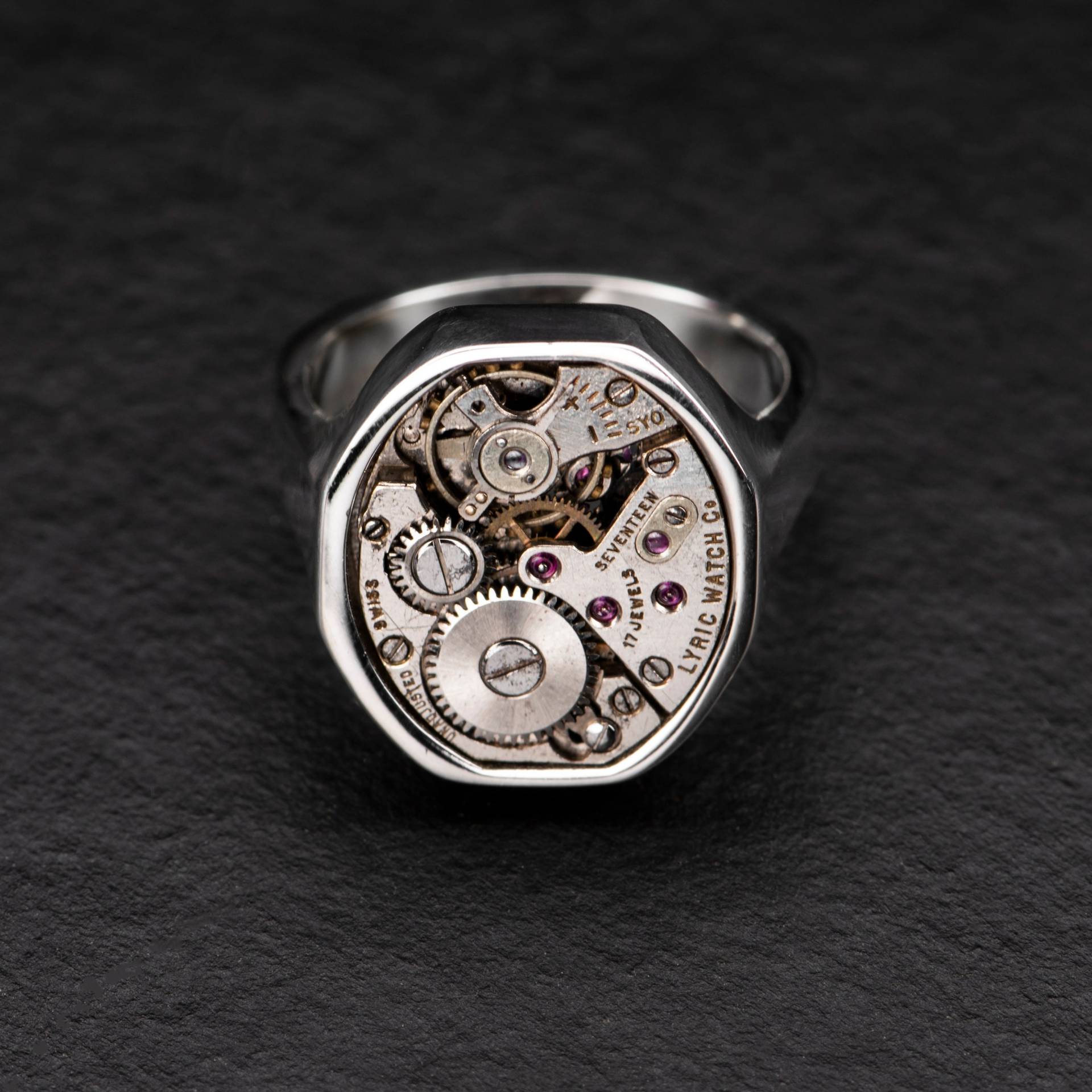 Vintage Steampunk Uhrwerk Ring Sterling Silber 925, Handgemacht Vintage Steampunk Uhrwerk Ring Sterling Silber 925, Handgemacht von aRawAesthetic