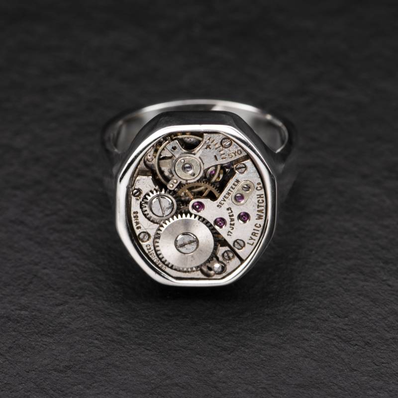 Vintage Steampunk Uhrwerk Ring Sterling Silber 925, Handgemacht Vintage Steampunk Uhrwerk Ring Sterling Silber 925, Handgemacht von aRawAesthetic