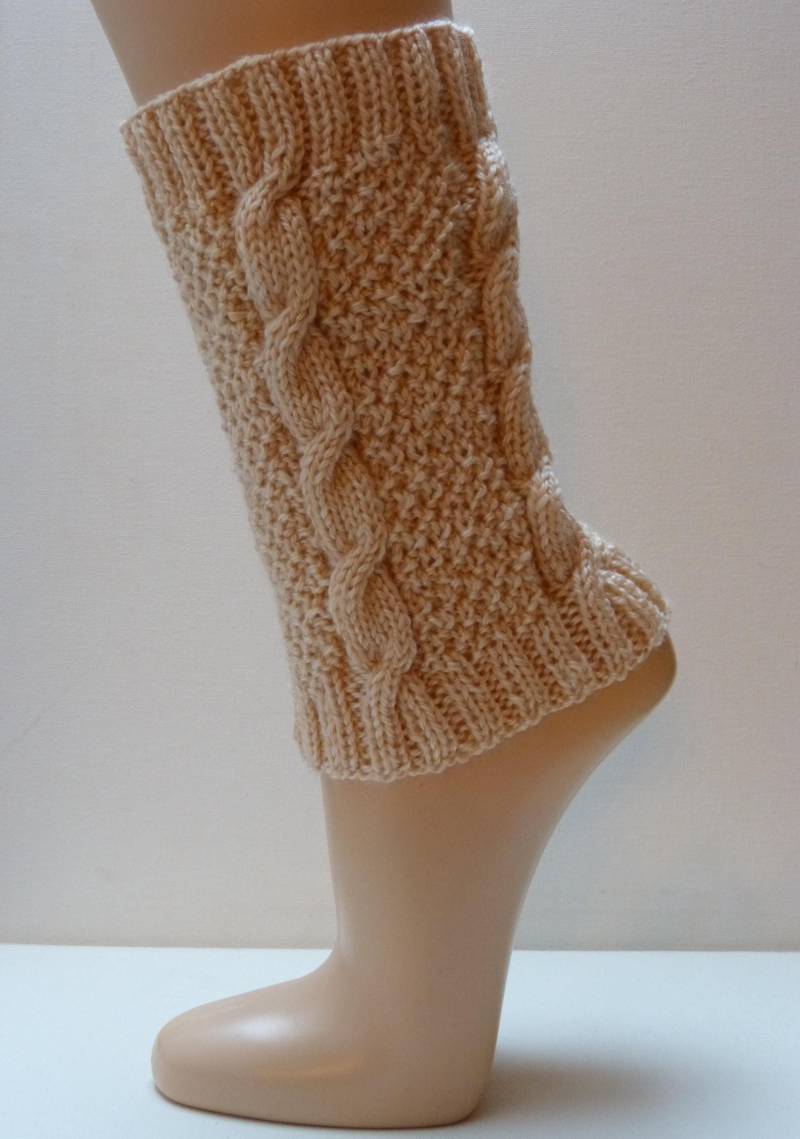 Beinstulpen Mit Zopf-Perl-Muster - Creme Stulpen Damen von aXsili