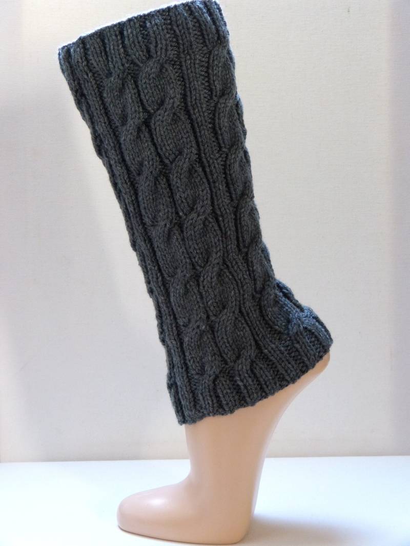 Beinstulpen Mit Zopfmuster - Anthrazit Stulpen Damen von aXsili