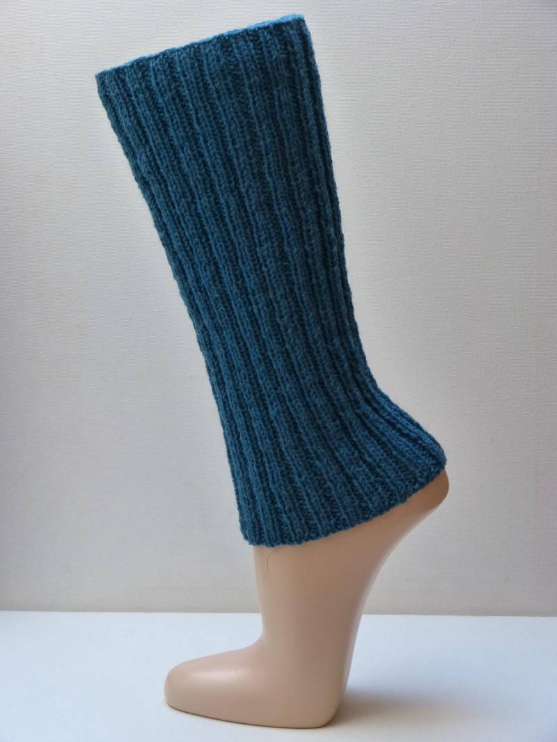 Beinstulpen - Petrol Schurwolle Stulpen Handgestrickt Beinstulpen - Petrol Schurwolle Stulpen Handgestrickt von aXsili