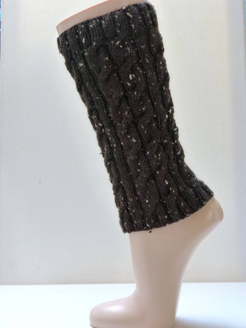Beinstulpen - Stulpen Dunkelbraun Tweed Zopf Beinstulpen - Stulpen Dunkelbraun Tweed Zopf von aXsili