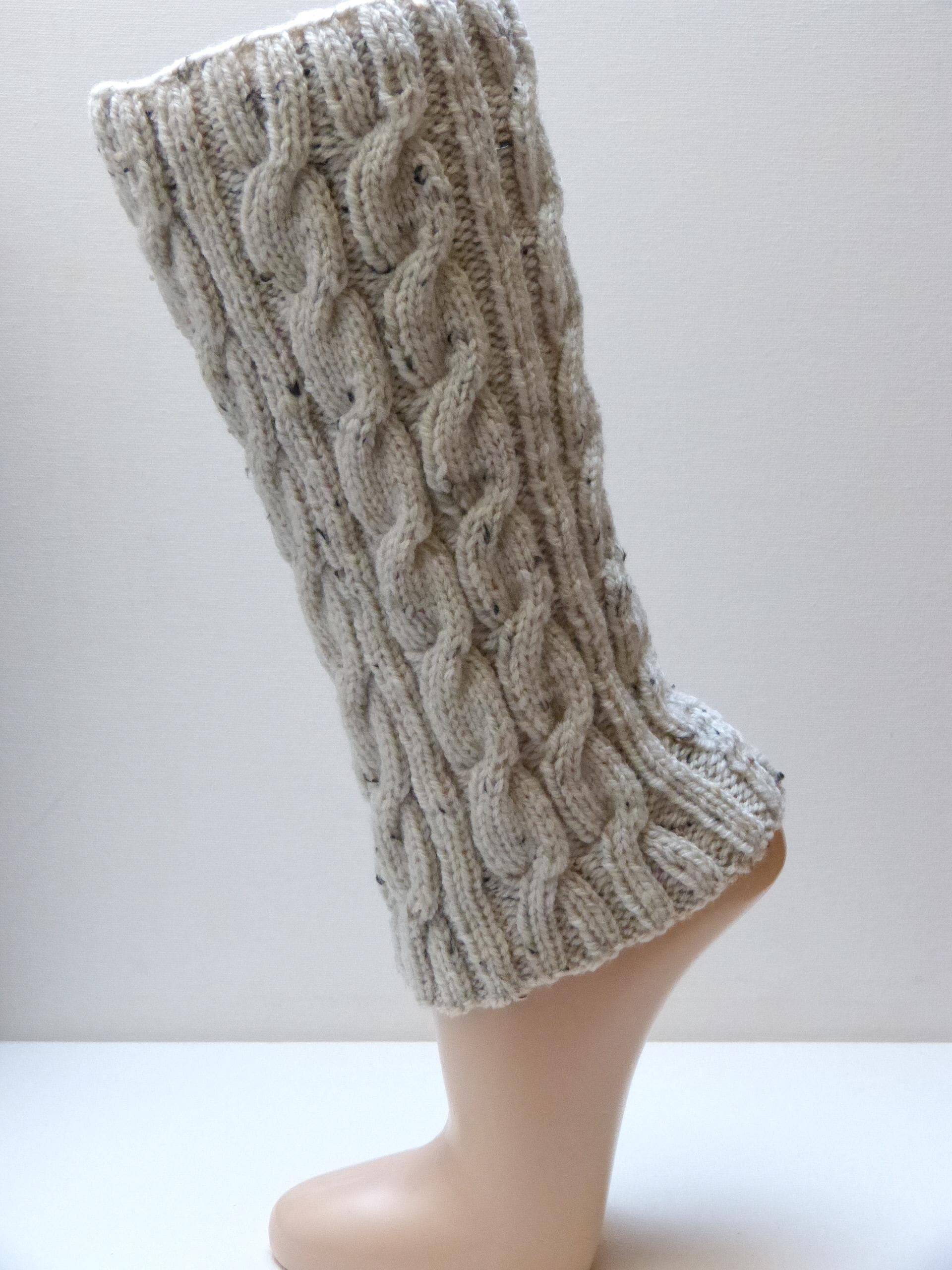 Beinstulpen - Stulpen Wollweiß Tweed Zopf Beinstulpen - Stulpen Wollweiß Tweed Zopf von aXsili