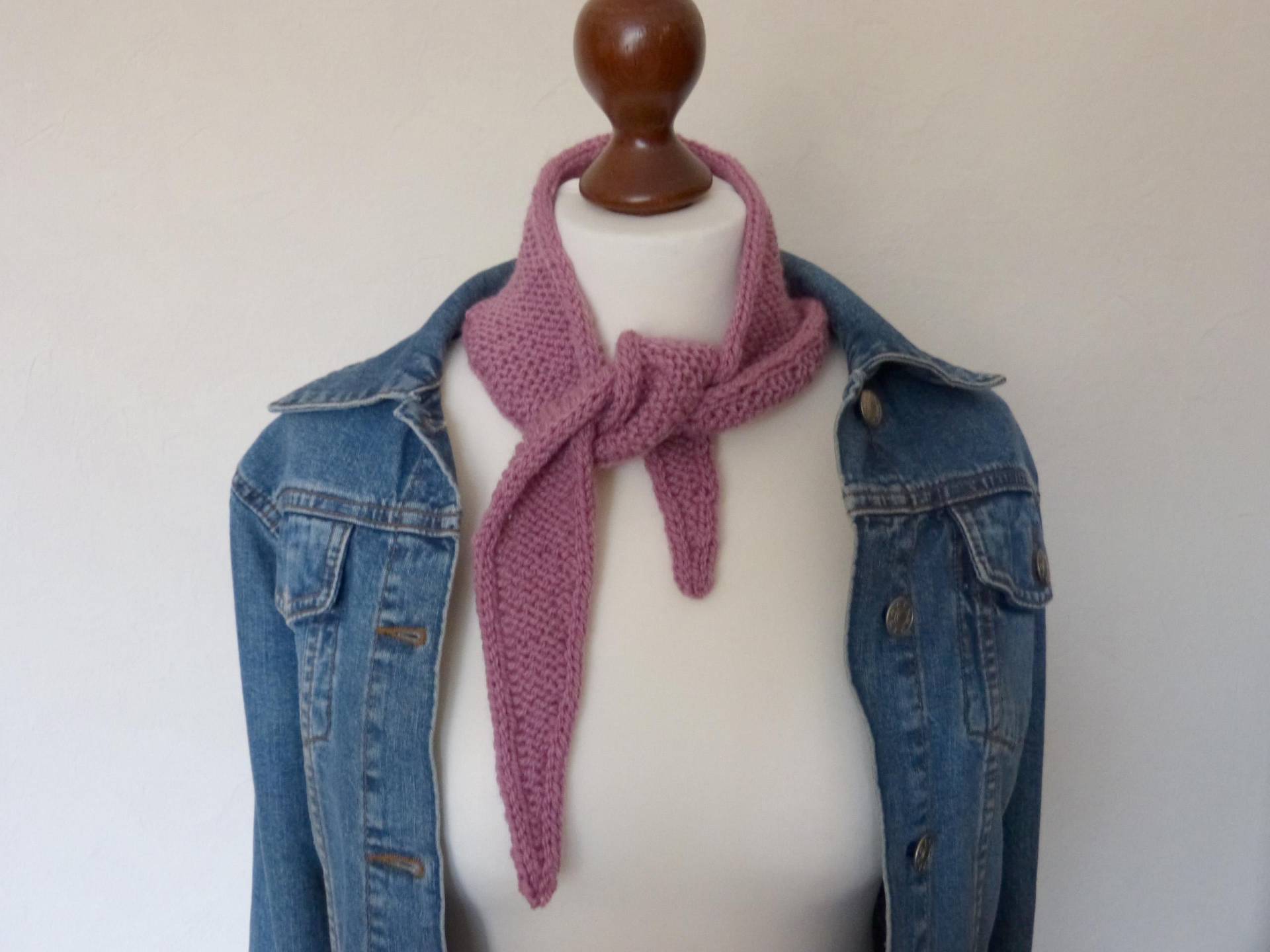 Kleines Mini Tuch - Rosa Handgestrickt -Extra Sophie Schal Kleiner von aXsili