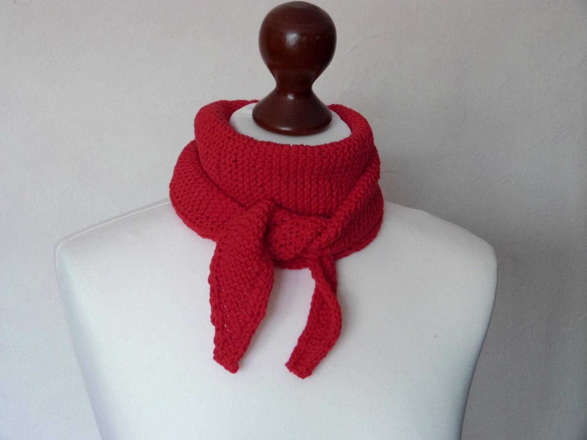 Mini Tuch - Rot Mit Baumwolle Handgestrickt -Kleines Sophie Schal Kleiner Mini Tuch - Rot Mit Baumwolle Handgestrickt -Kleines Sophie Schal Kleiner von aXsili