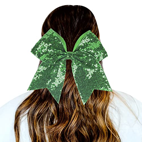 1 STÜCK Haargummis Gradient Pailletten Bowknot Kopfschmuck Seile Dekorationen Kopfschmuck Dekoration Haargummis Für Mädchen Gegenschwimmband (Green, One Size) von aaSccex