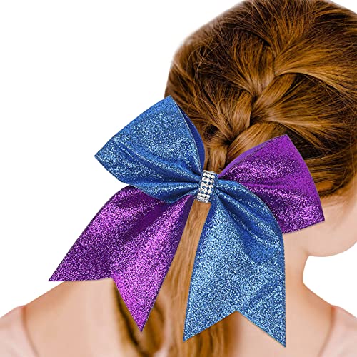 1 STÜCK Haargummis Gradient Pailletten Bowknot Kopfschmuck Seile Dekorationen Kopfschmuck Dekoration Haargummis Für Mädchen Stirnbänder Damen Winter Schwarz (Purple, One Size) von aaSccex