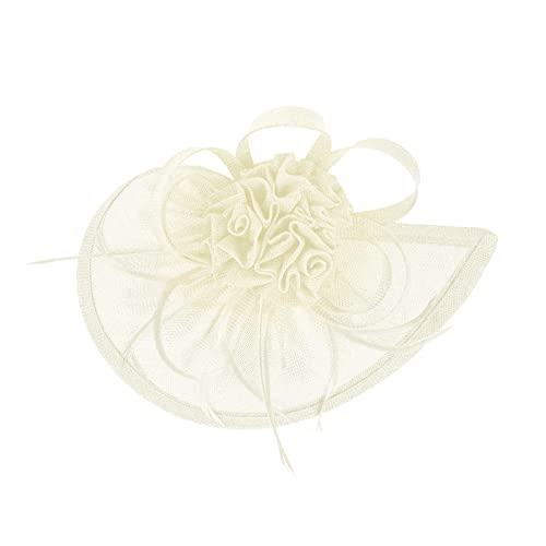 2023 Fascinator Hut Feder Mesh Tea Party Haarband für Frauen Stirnbänder Mädchen 7 Jahre (WH2, One Size) von aaSccex