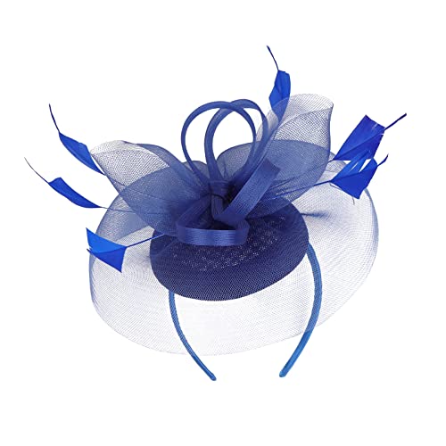 2023 Fascinator Hut Feder Mesh Tea Party Haarband für Frauen Stirnband Winter Herren Ski (BU1, One Size) von aaSccex