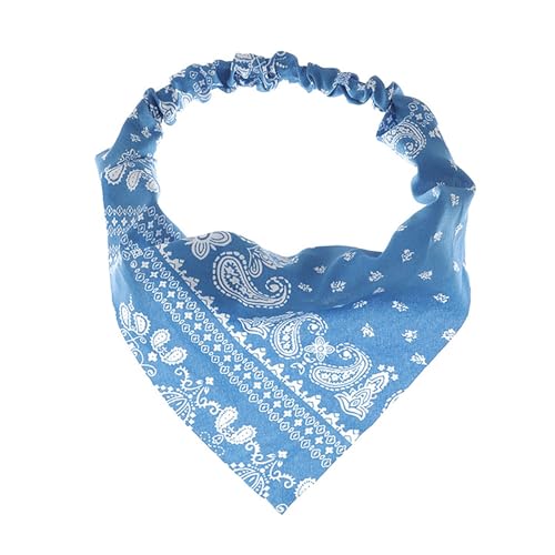 3 Stück florale elastische Haarschals, Stirnbänder, Haarbandanas, Kopftuch, Chiffon, Turban, Dreieckstücher für Frauen und Mädchen, Haarschmuck Damenfahrrad Tiefeinsteiger (Blue, One Size) von aaSccex