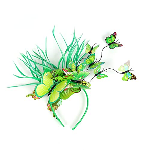 Außenhandel Simulation Kunststoff Schmetterling Haarband Party Haarschmuck Elastische Haarbänder (Green, One Size) von aaSccex