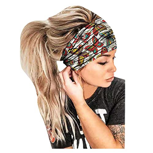 Bandana Women Wrap Band Kopf Haarreif Druck elastisches Haarband Stirnband Neon (Red, One Size) von aaSccex