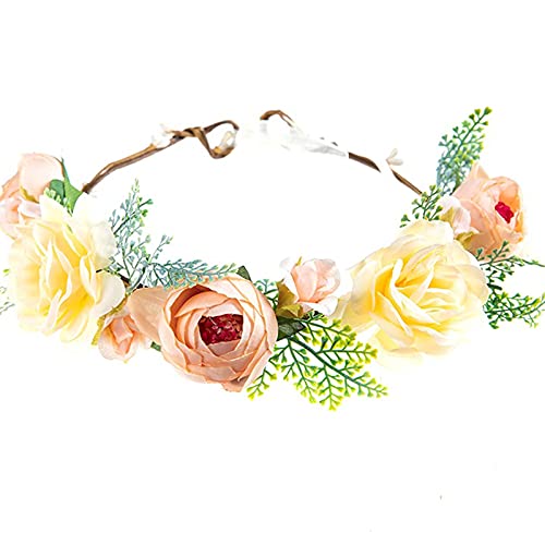 Blumenmutterkränze Krone Frauen Haarband Haarflorale Haarreifen Haarreif mit Blumen Haarreif compatible with Motorrad Zubehör Damen (Multicolor, One Size) von aaSccex