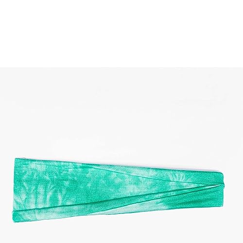 Boho-Stirnbänder für Damen, modisch, breites Stirnband, Yoga, Workout, Kopfbänder, Haar-Accessoires, elastisches Batikband Stirnband Junge (Green, One Size) von aaSccex