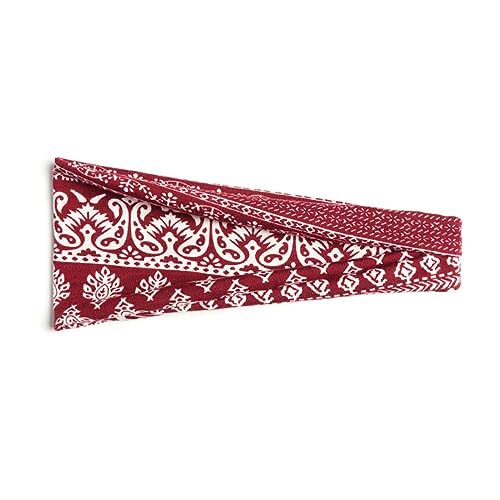 Boho-Stirnbänder für Damen, modisches breites Stirnband, Yoga-Workout-Stirnbänder, Haar-Accessoires-Band Stirnband Blau (Watermelon Red, One Size) von aaSccex