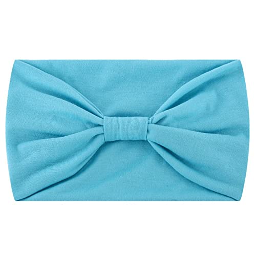 Breite Stirnbänder für Frauen schwarz Headwrap Boho afrikanischen Yoga Turban einfarbig Stirnbänder Damen (Light blue, One Size) von aaSccex