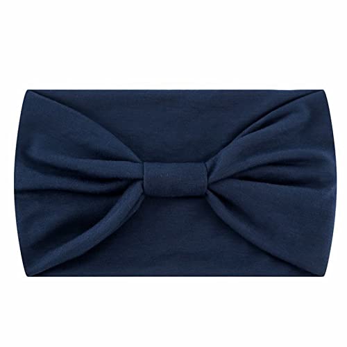 Breite Stirnbänder für Frauen schwarz Headwrap Boho afrikanischen Yoga Turban einfarbig Tennisschläger Dämpfer (Navy, One Size) von aaSccex