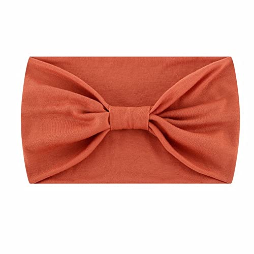 Breite Stirnbänder für Frauen schwarz Headwrap Boho afrikanischen Yoga Turban einfarbig Tennisschläger Dämpfer (Orange, One Size) von aaSccex