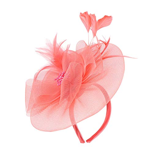 Bridal Tea Party Fascinator Britisches Damen-Stirnband Stirnband Fahrrad (Watermelon Red, One Size) von aaSccex