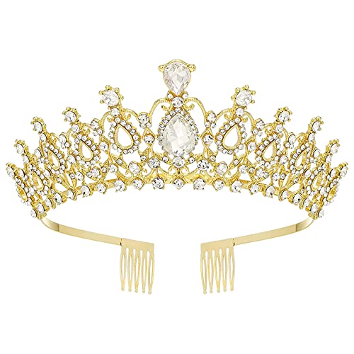 Damen Mädchen Prinzessin Elegante mit Kämmen Damen Stirnbänder Braut Hochzeit Abschlussball Geburtstag Stirnbänder Mädchen Sommer (Yellow, One Size) von aaSccex