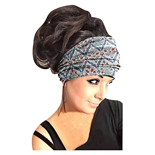 Elastisches Headband Druck Wrap Women Headband Headband hair Bandana Headband Schweißvorhang Schiene (White, One Size) von aaSccex