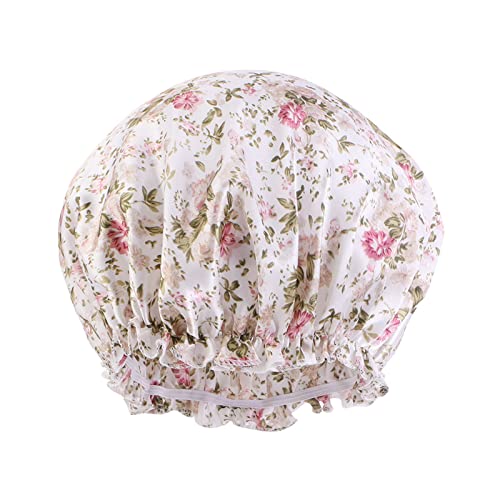 Frauen Hut Mütze Haar Turban Wrap Turban Hüte Bad Duschhaube Badehut Haarschutz Duschhauben Kopfbedeckung Herren Fahrrad (White, One Size) von aaSccex