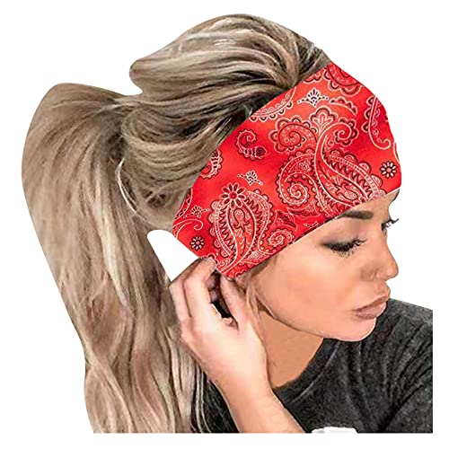 Frauen elastischer Haarreif für das Haarbügel Wrap Head Headband Yoga Equipment (Red, One Size) von aaSccex