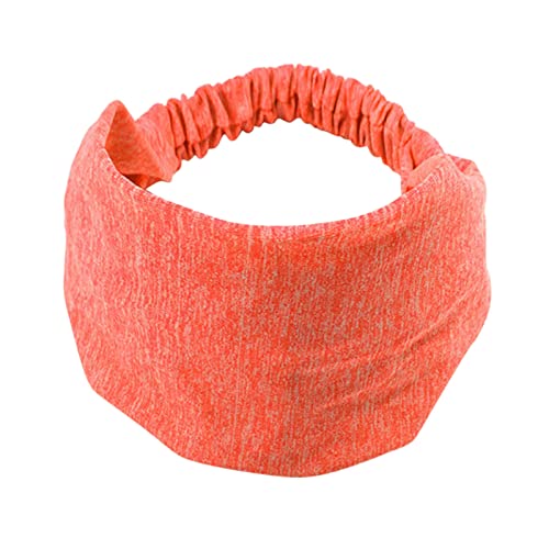 Frauen geknotetes Turban-Kopfwickel-Stirnband Breites elastisches Stirnband Sport Yoga Jogging Outfit Damen (Orange, One Size) von aaSccex