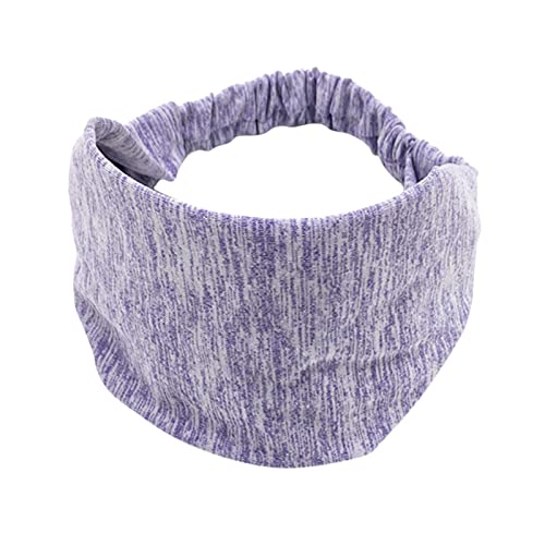 Frauen geknotetes Turban-Kopfwickel-Stirnband Breites elastisches Stirnband Sport Yoga Jogging Outfit Damen (Purple, One Size) von aaSccex